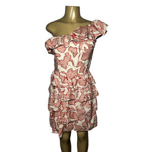 Cynthia Steffe Dress Womens 10 One Shoulder Ruffle Tiered NWT Party Cocktail